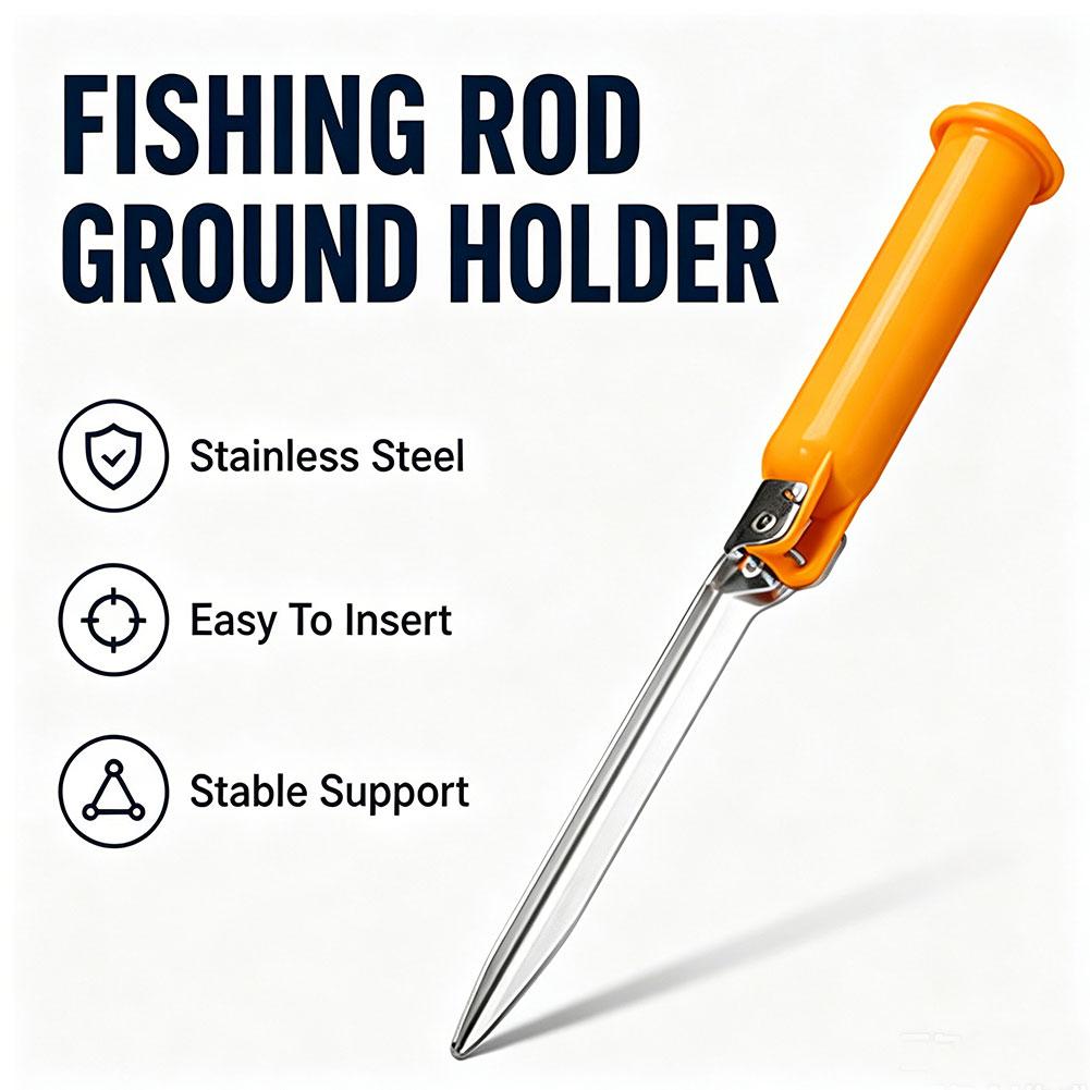 Fishing Kit Compact - ที่วางคันเบ็ดตกปลาแบบพับได้อเนกประสงค์พร้อมฝาปิดเก็บของ - ขาตั้งคันเบ็ดสำหรับตกปลาทะเล ดีไซน์กะทัดรัดสำหรับตกปลาชายหาด