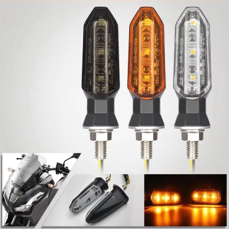 Sos Light Strobe - ไฟเลี้ยว LED ขนาดเล็กสำหรับมอเตอร์ไซค์ 2/4/6 ชิ้น ไฟกระพริบสีเหลืองอำพัน