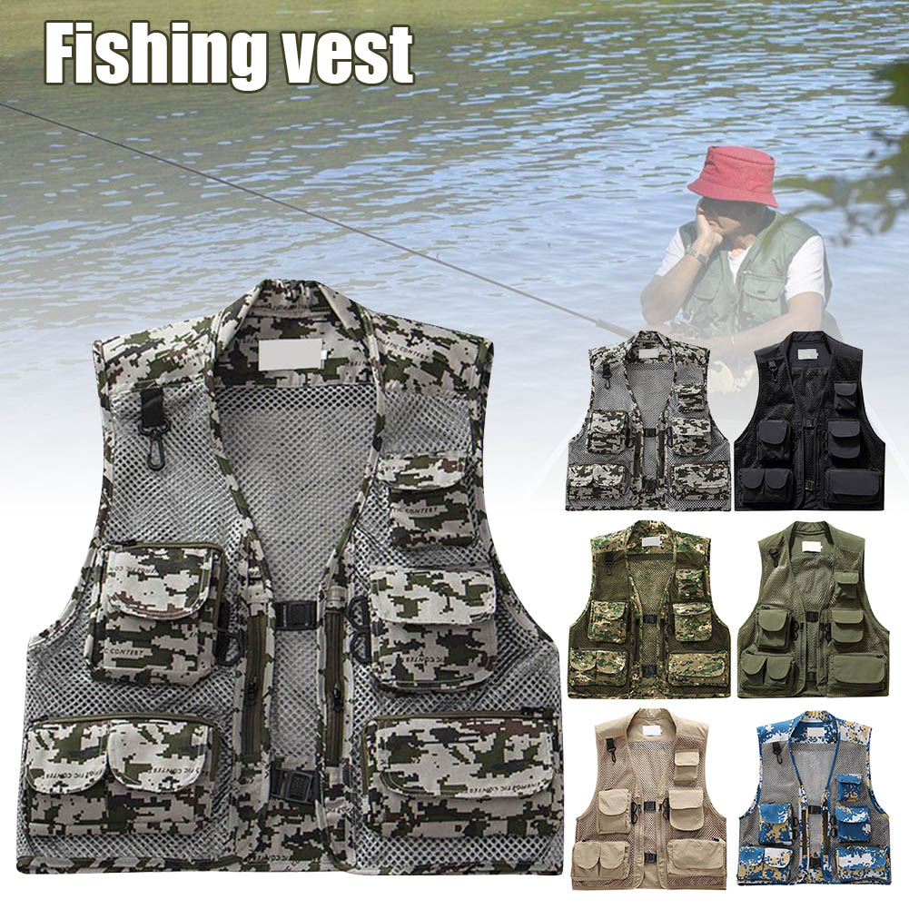 Fishing Kit Compact - ใหม่ตกปลา Multi-Pocket Quick แห้งตาข่ายเสื้อกั๊ก Waistcoat