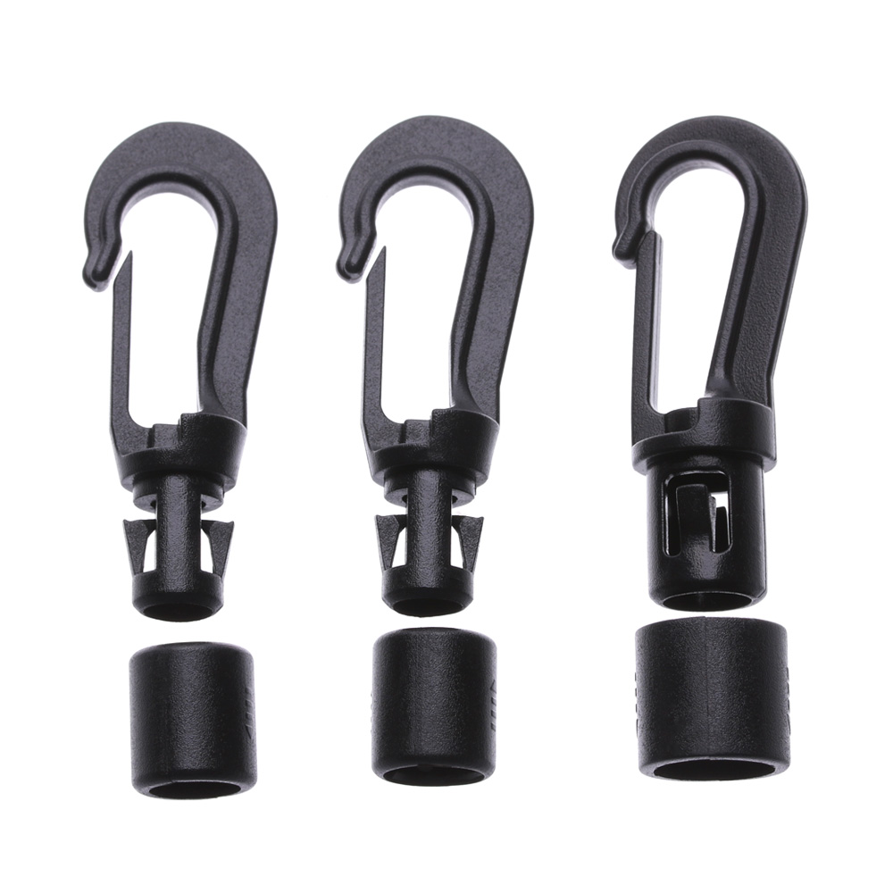 Fishing Kit Compact - 5PcsพลาสติกBungee Shock Tieสายไฟหัวเข็มขัดล็อคKayakตกปลาเรือแคนูClotheslineตะขอPOM Snap Hookคลิป