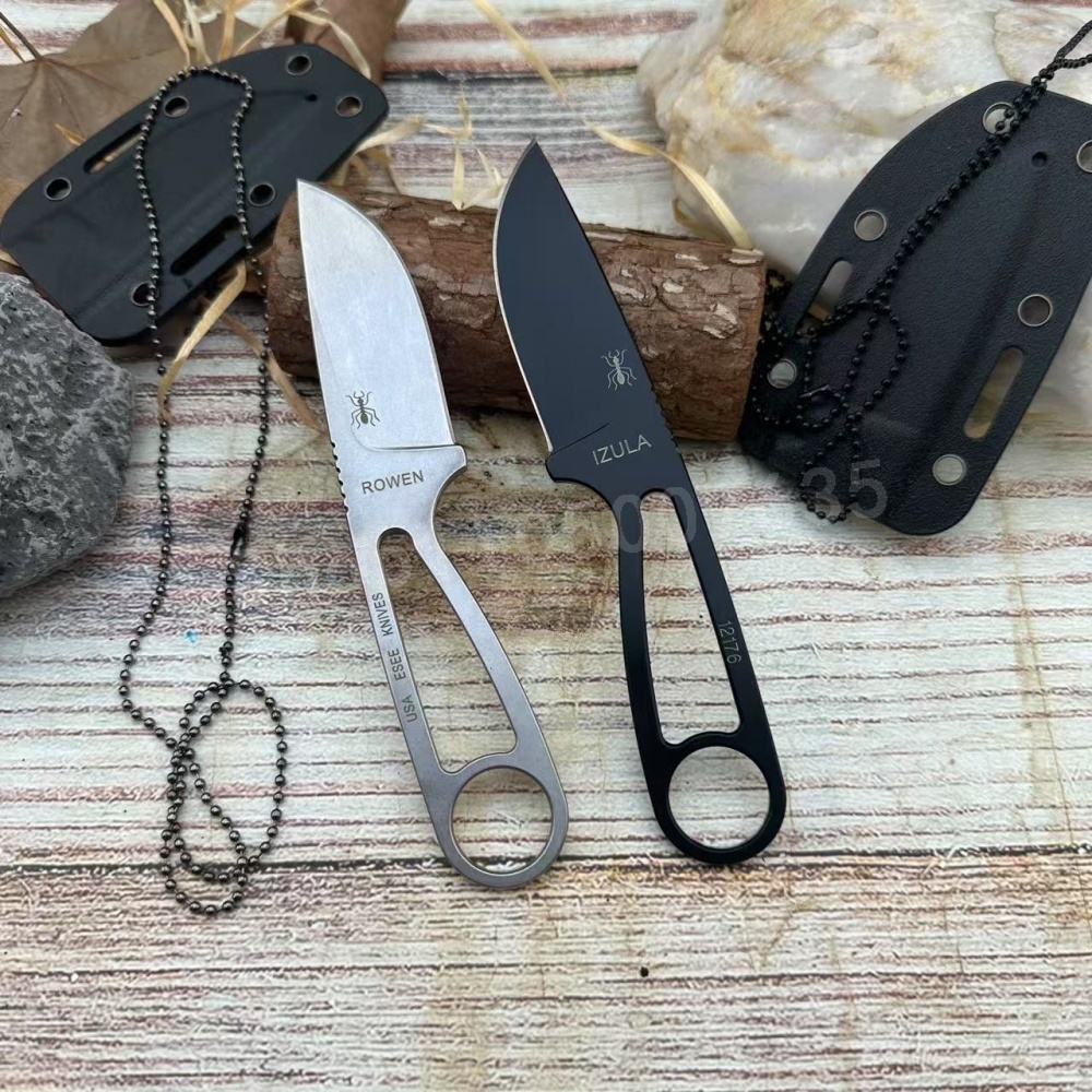 Bushcraft Knife Fixed - มีดตรง IZULA ความแข็งแรงสูง เหล็ก D2 สำหรับกิจกรรมกลางแจ้ง