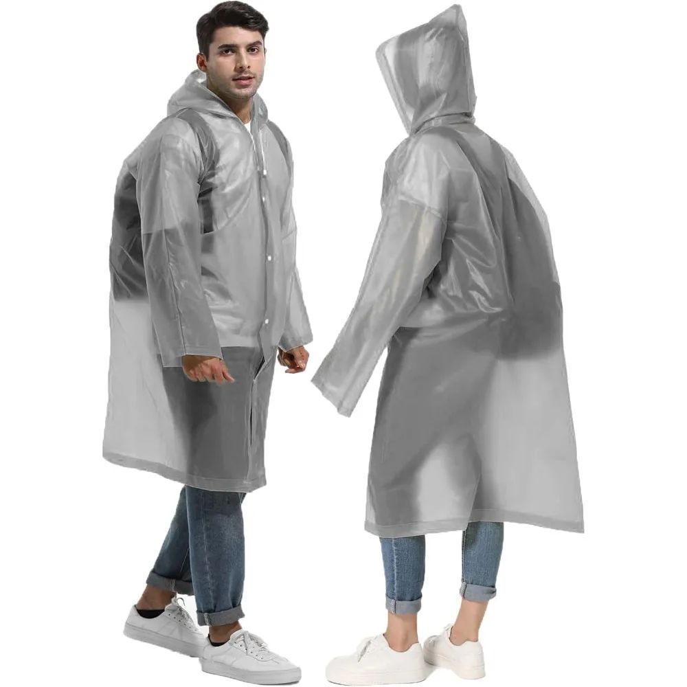  1/2 ชิ้นเสื้อกันฝนแบบใช้ซ้ำไ - Emergency Poncho Rain บทวิจารณ์และราคา